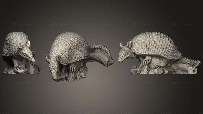 Статуэтки животных (Броненосец, STKJ_0710) 3D модель для ЧПУ станка